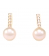 Earrings gold K14 'Pearl and zircon'