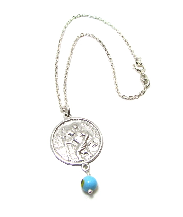 Car Amulet Silver 925° "saint Christopher"