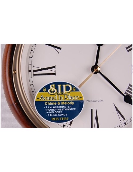 WALL CLOCK RHYTHM Wooden CMH723CR06
