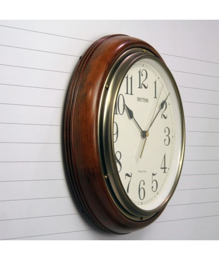 WALL CLOCK RHYTHM Wooden CMH723CR06