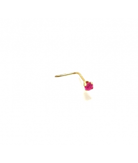 Σκουλαρίκι Μύτης Χρυσό Κ14 με Ρουμπίνι 0.025ct 2