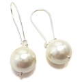 Earrings Silver Hanging "Pearl 14mm"