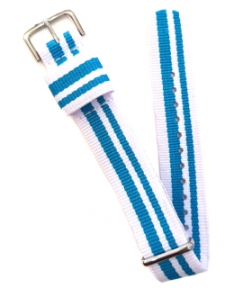 NATO Strap 20mm white-cyan