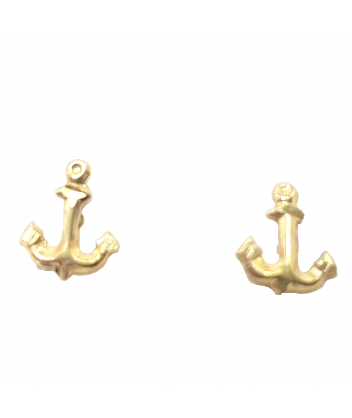 Earrings gold K9 "anchors"