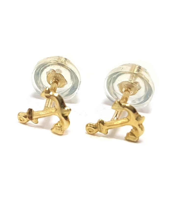 Earrings gold K9 "anchors"