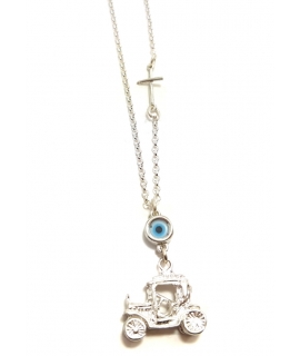 Car Amulet Silver 925° "Old car 3D" 2