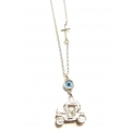 Car Amulet Silver 925° "Old car 3D"