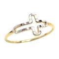 Δαχτυλίδι Σεβαλιέ Χρυσό Κ14 με σχέδιο σταυρού
