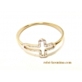 Δαχτυλίδι Σεβαλιέ Χρυσό Κ14 με σχέδιο σταυρού