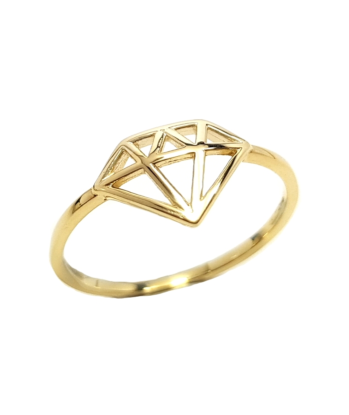 Δαχτυλίδι Σεβαλιέ Χρυσό Κ14 σχήμα διαμαντιού