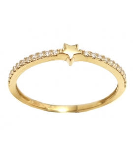 Ring gold K14 "Star" 2