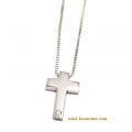 Necklace Whitegold K14 "Cross double side"