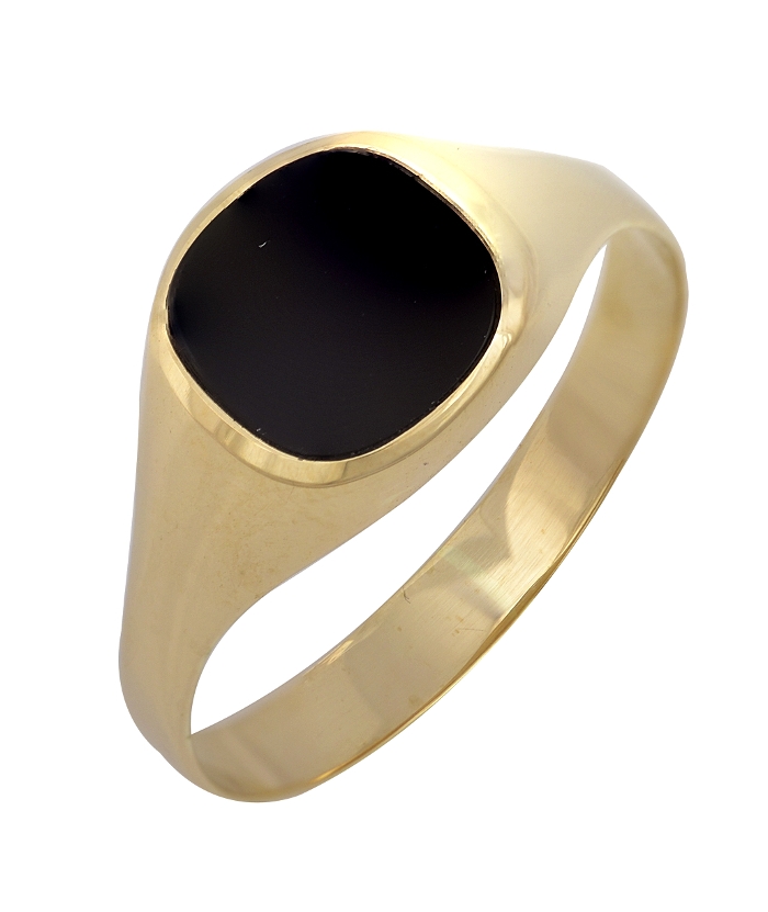 Ring Man's gold K14 with Onyx