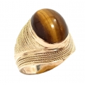 Antique Ring Gold K14 "Tiger eye"