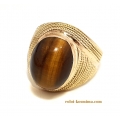 Antique Ring Gold K14 "Tiger eye"