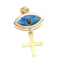 Child Pendant Whitegold "Eye & cross"