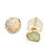 Earrings gold K14 "White opal"