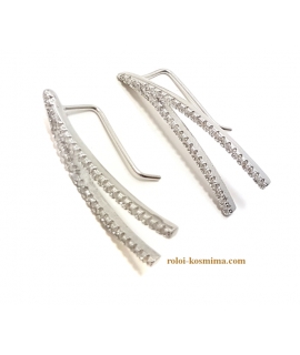 Σκουλαρίκια Ασημένια "Βέλος" type ear-climber 2