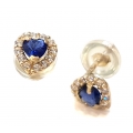 Earrings gold K14 "Hearts-Sapphire"