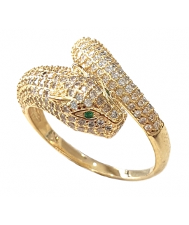 Ring Silver 925° "Puma" Goldplated
