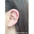 Earring Silver Goldplated type ear-cuff "Blue zircon"