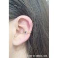 Σκουλαρίκι Ασημένιo goldplated ear-cuff "Blue zircon"