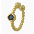 Σκουλαρίκι Ασημένιo goldplated ear-cuff "Blue zircon"