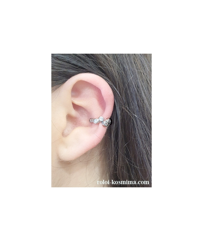 Σκουλαρίκι Ασημένιo ear-cuff "Σειρέ"