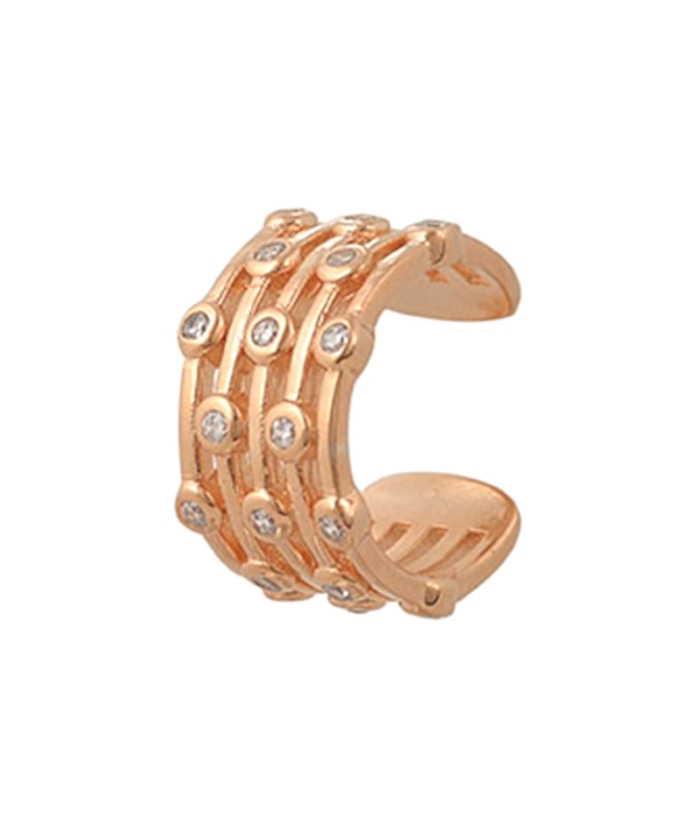 Σκουλαρίκι Ασημένιo Rosegold τύπου ear-cuff