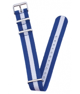 NATO Strap 20mm white-cyan