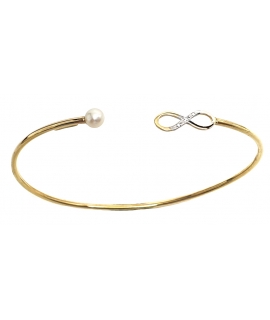 Bracelet Gold K14 ''Pearl + Infinity''