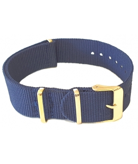 NATO Strap 20mm Blue gold buckle