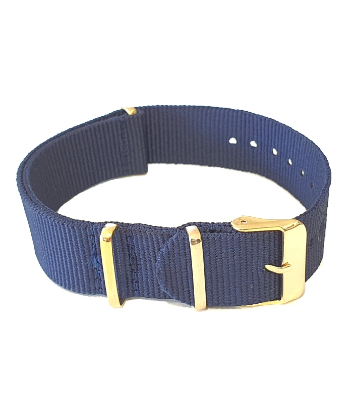 NATO Strap 20mm Blue gold buckle