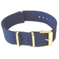 NATO Strap 20mm Blue gold buckle