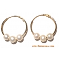 Earrings hoop gold K14 "Mini" with pearls