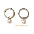 Earrings gold K14 "Circle pearl dang"