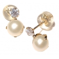 Earrings gold K14 "Pearl and zircon"