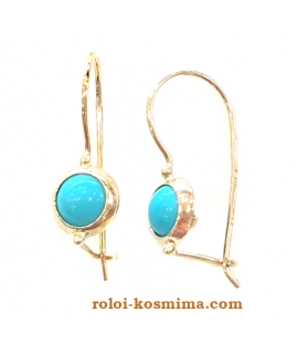 Earrings children Gold "Turquoise" 2