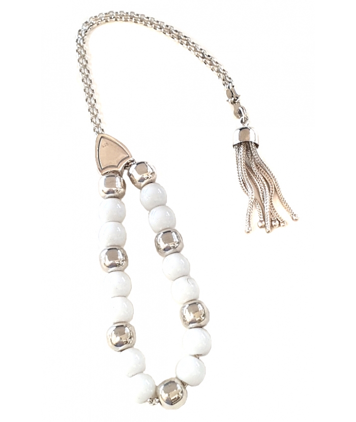 Rosary Silver "white onyx"