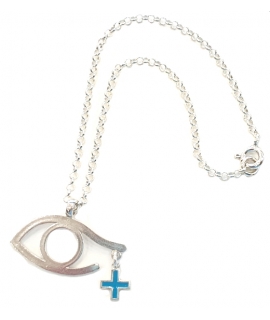 Car Amulet Silver 925° "Eye and cross"