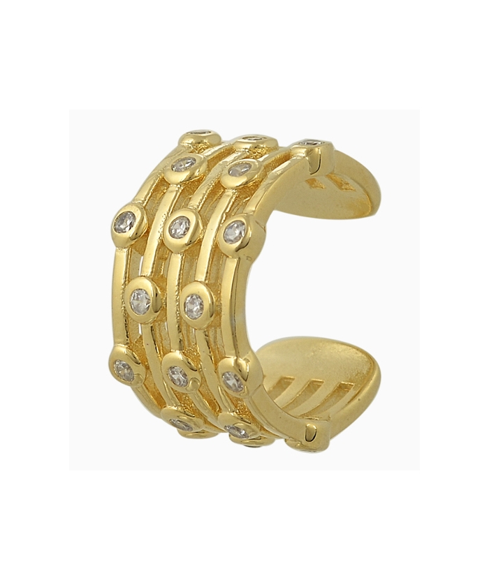 Σκουλαρίκι Ασημένιo Επίχρυσο τύπου ear-cuff