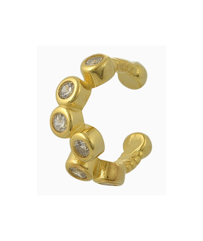 Σκουλαρίκι Ασημένιo-Επίχρυσο ear-cuff "Σειρέ"