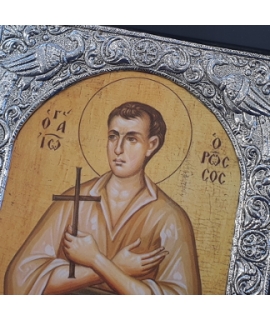Silver icon 925° "Saint John Russian" 19x24cm 2