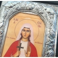 Ασημένια Εικόνα "Αγ. Ελένη του Πόντου" 15X18cm
