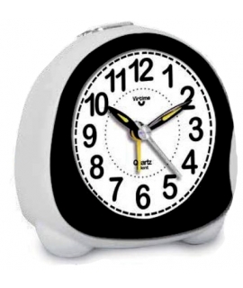 Alarm Clock JM Plastic Black Silent 7509-10