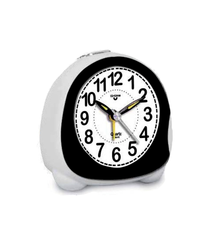 Alarm Clock JM Plastic Black Silent 7509-10