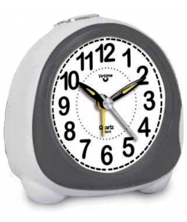 Alarm Clock JM Plastic Grey Silent 7509-10