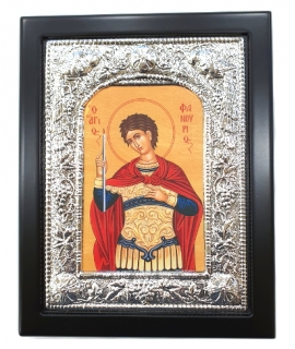 Ασημένια Εικόνα "Αγιος Φανούριος"