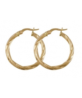 Earrings hoop gold K14 27mm