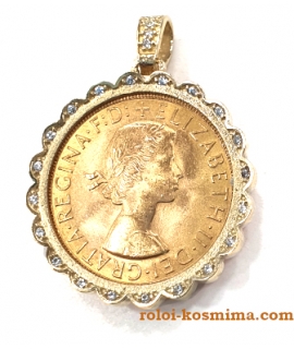 Pendant Gold Κ14 with zircons 2
